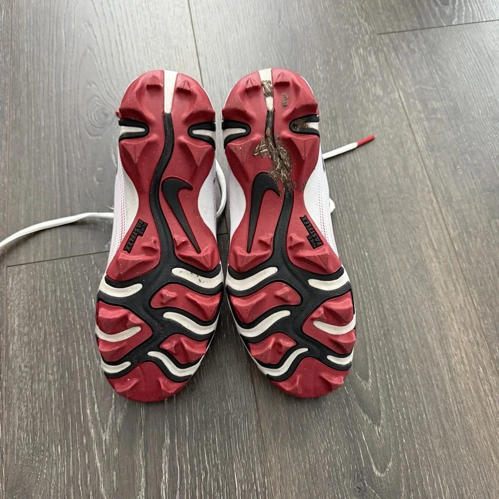 Nike Vapor Shark Youth Sz 4 Football Cleats White Red Black FB3306-102